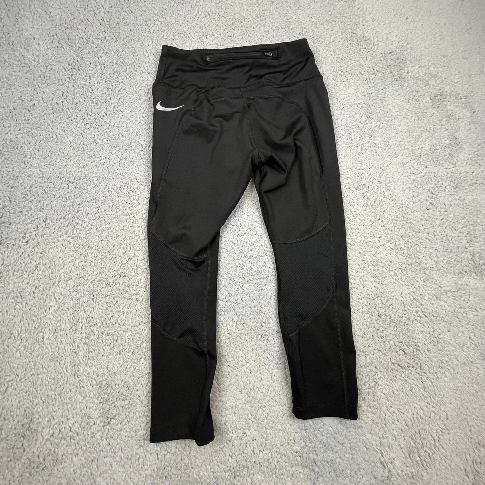 Nike Dri-FIT Running‎ Tights Pants Small Black Athletic CZ9238-010 Spandex